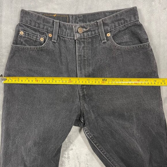 Vintage 1997 Levis 550 Black Denim Relaxed Fit Tapered Leg Womens Jeans 8 Reg L - Picture 12 of 13
